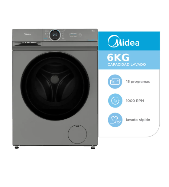 ¡¡OFERTA IMPERDIBLE!! Lavarropas Midea 6 Kg Mf100w60/t-a1 - Color Titanio