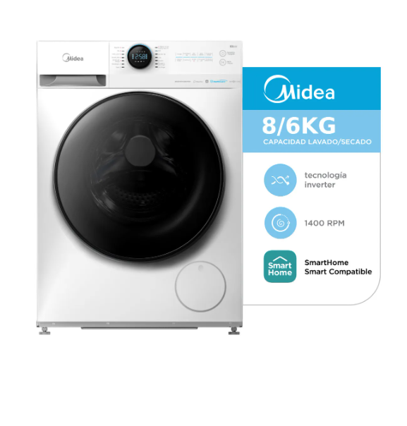 ¡¡SUPER SALE!! Lavasecarropas Midea Inverter Smart 8 Kg Mf200d80wb/w-a1 Color Blanco
