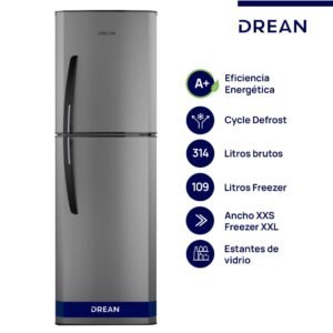 Heladera con freezer Cíclica 314 L Gris Drean - HDR320F50E