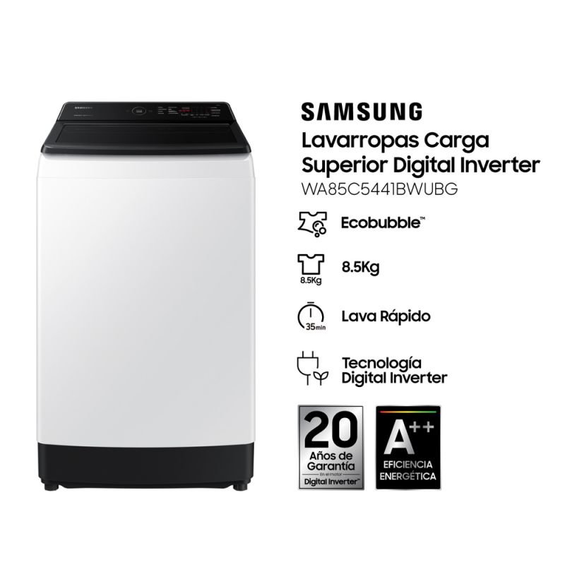 LAVARROPAS SAMSUNG 8,5KG BLANCO INVERTER
