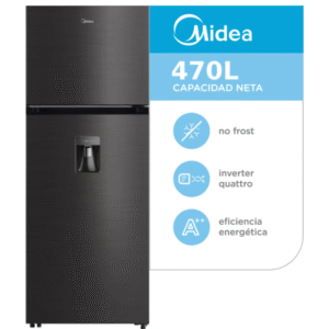 Heladera Inverter Midea Black Top Mount 470 L Color Negro