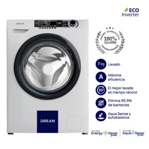 Lavarropas Ecoinverter 7 Kg 1000 RPM Blanco Drean