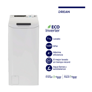 Lavarropas Drean Carga Superior Ecoinverter 7 Kg 1400 Rpm