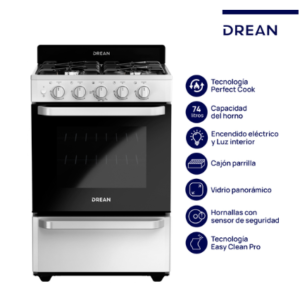 ¡Gran Barata! Cocina Multigas 56 cm Blanca con Encendido Eléctrico Drean - CD5603AB0 outlet