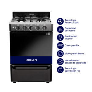 ¡Gran Barata! Cocina Multigas 56 cm Negro con Encendido Eléctrico Drean - CD5603AN0 outlet