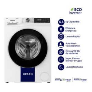 ¡Gran Barata! Lavarropas Carga Frontal Inverter 6,5 Kg Blanco Drean - LFDR0610ISB0 outlet