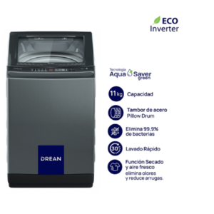 ¡Gran Barata! Lavarropas Carga Superior Ecoinverter 11 Kg Gris Drean - LPDR1165LG outlet